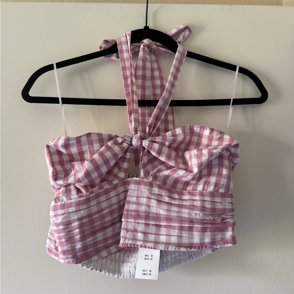 NWT! A&F Gingham Crop Top
